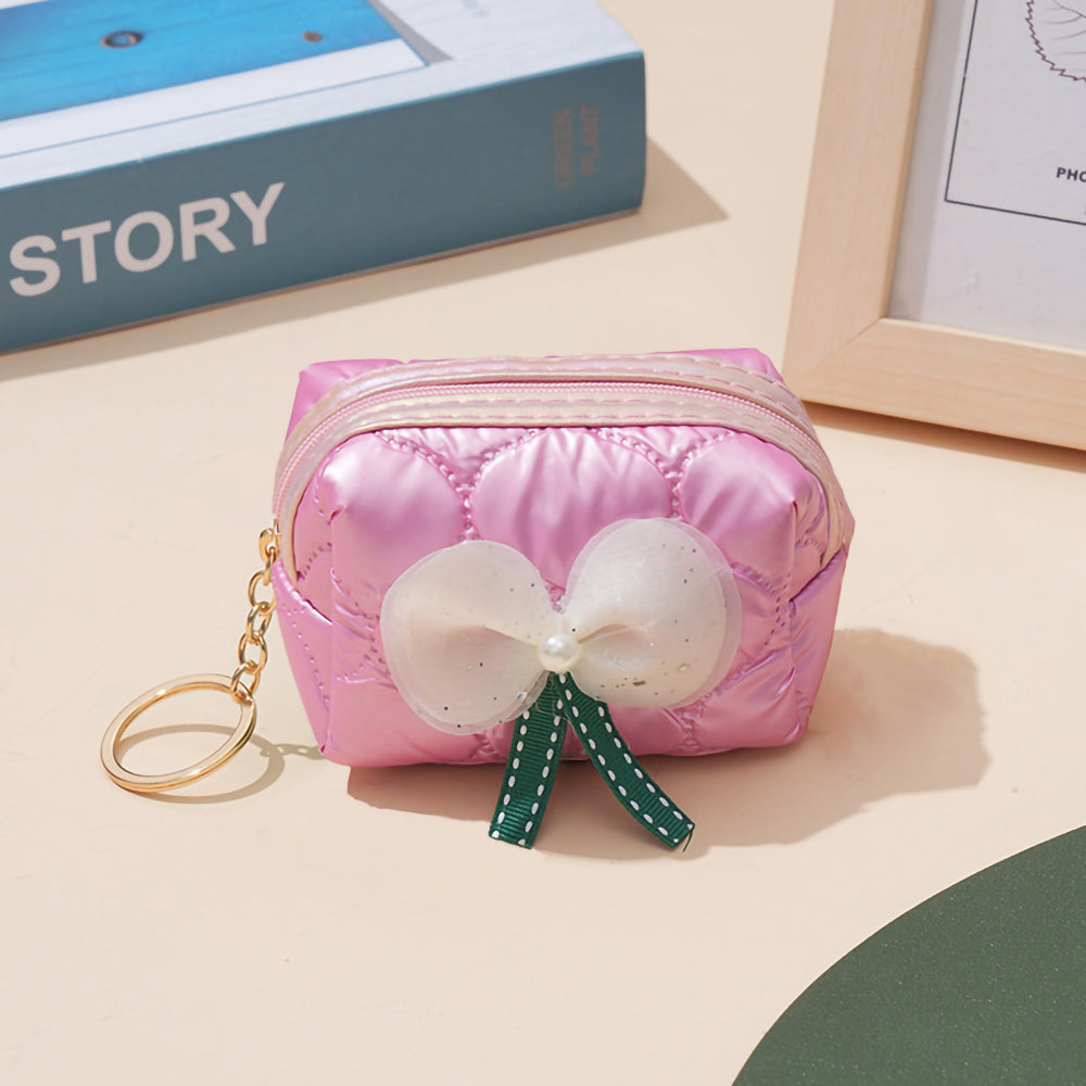 Bow Mini Purse with Key Ring (Hot Pink)