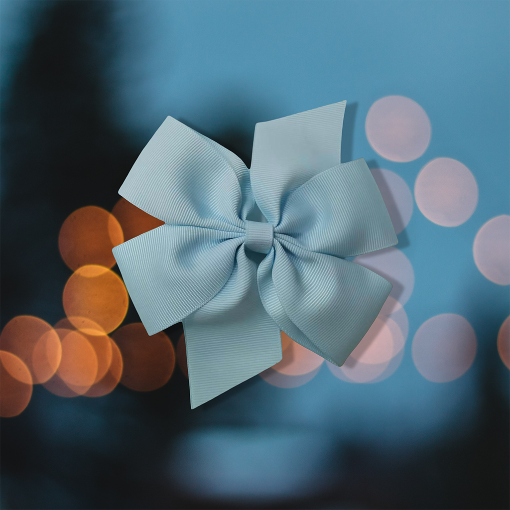 Ribbon Bow Hair Clip (Baby Blue)