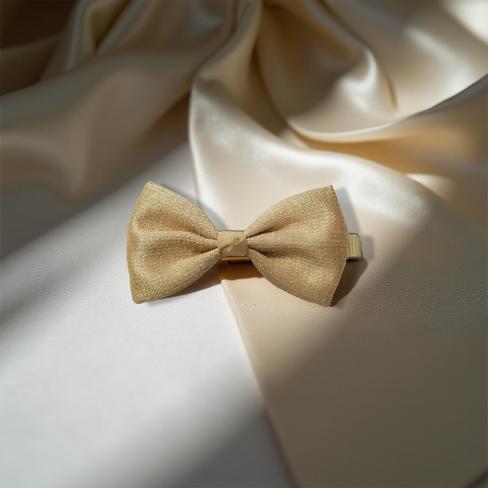 Girls Hair Sweet Bow Clip (Gold)