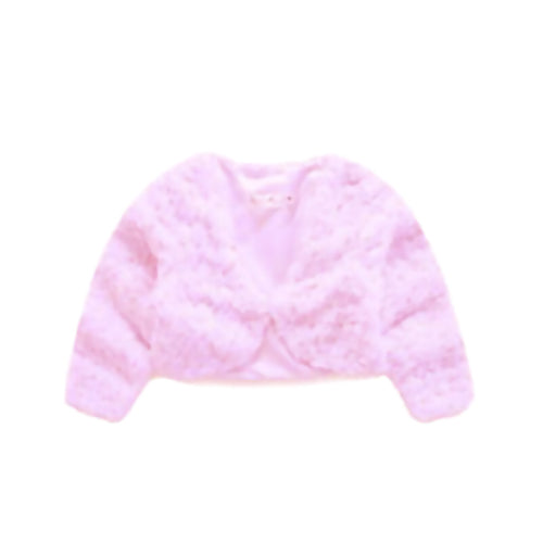 Soft Faux Fluffy Bolero Jacket in Pink