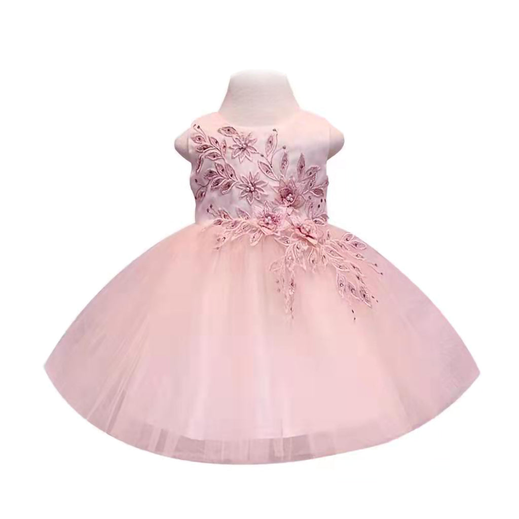 Embroidered Dress in Light Pink