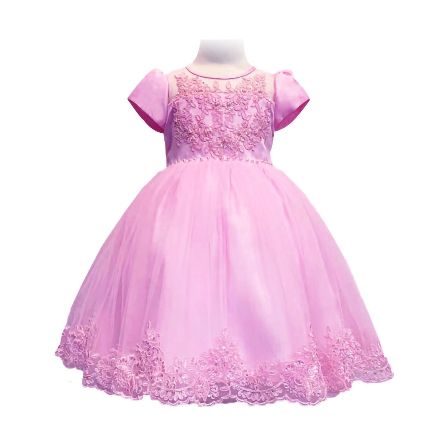 Girls Sweet Embroidered Dress in Pink