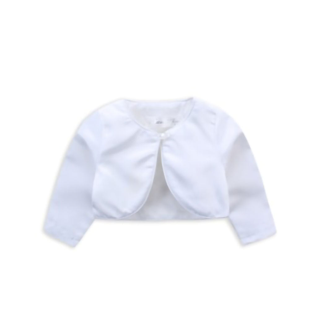 Girls Satin Bolero in White
