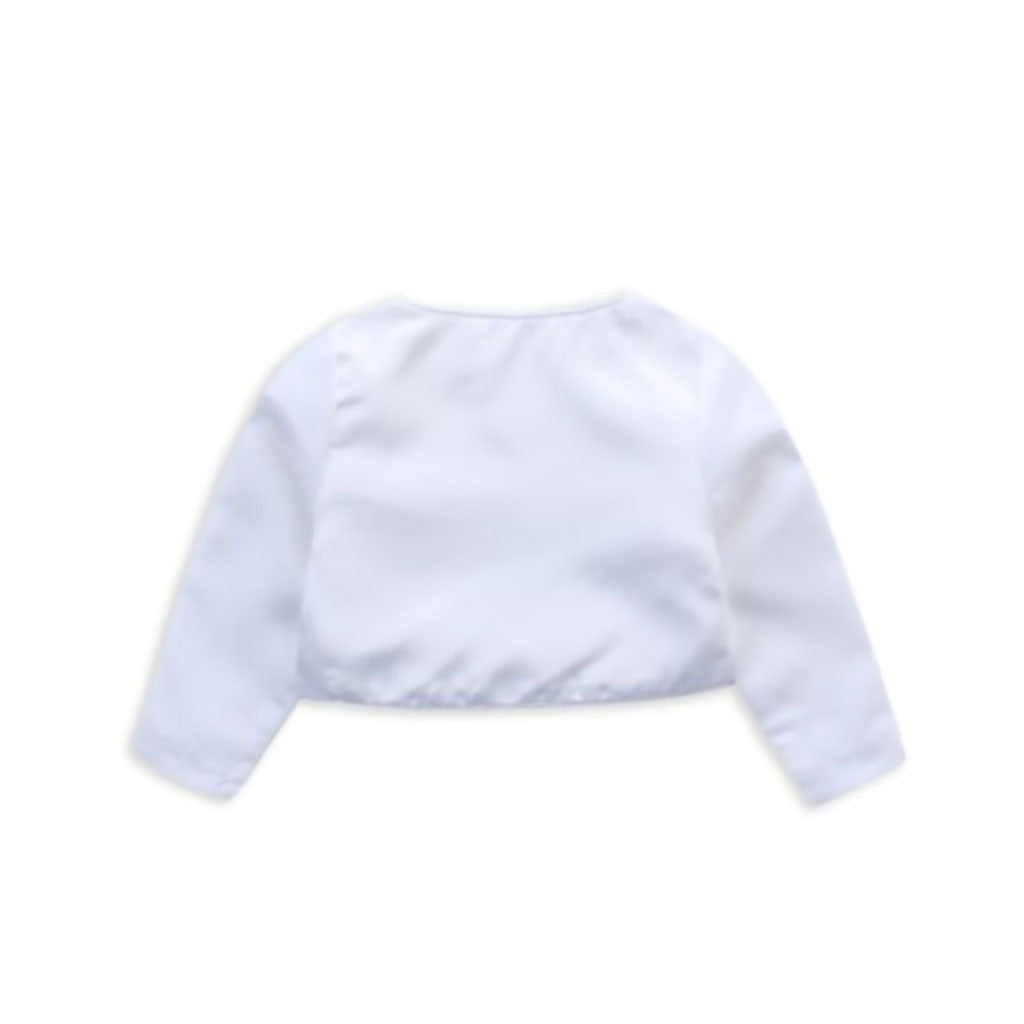 Girls Satin Bolero in White