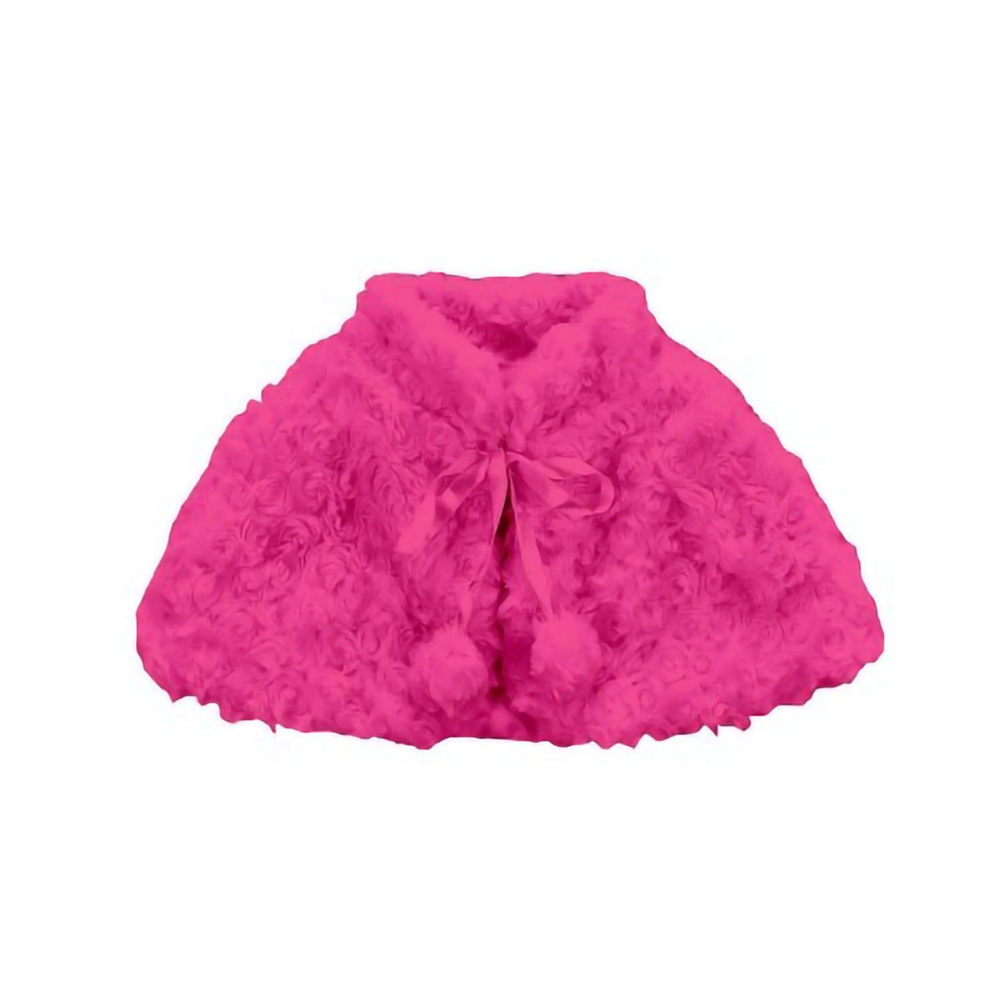 Girls Soft Faux Fur Cape in Hot Pink