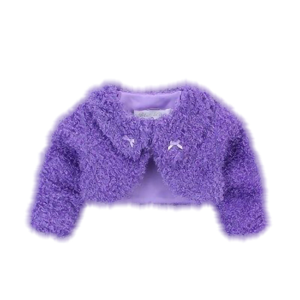 Soft Faux Fluffy Bolero Jacket in Purple