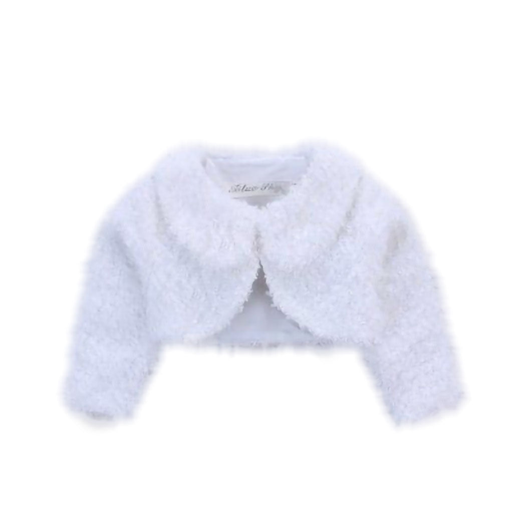 Soft Faux Fluffy Bolero Jacket in White