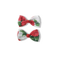 Flora Sweet Bow Hair Clips (Red/Green) one pair