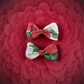 Flora Sweet Bow Hair Clips (Red/Green) one pair