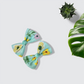 Floral Bow Hair Clips (Aquamarine) one pair