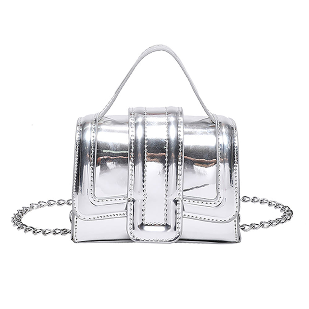 Metallic Luxe Mini Bag (Sliver)