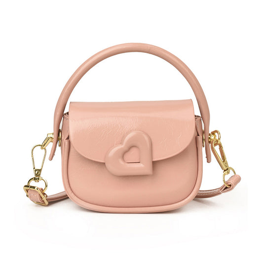 Cute Heart Mini Handle Bag (Pink)