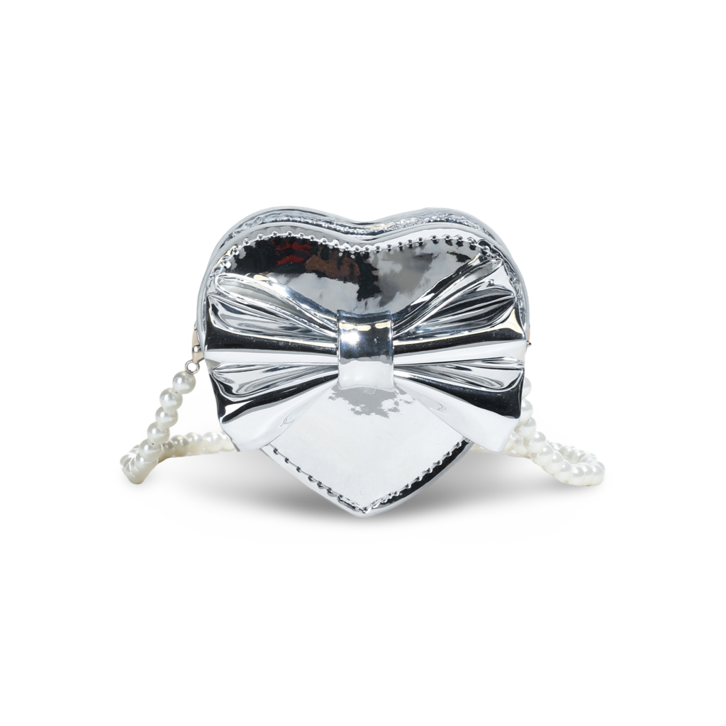 Sweet Bow Heart Mini Bag (Sliver)