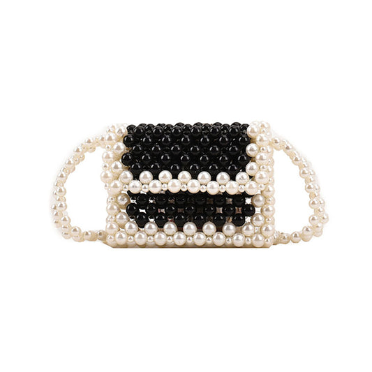 Chic Pearl Mini Crossbody Bag (White)