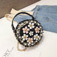 Floral Tweed Mini Handle Bag (Black)