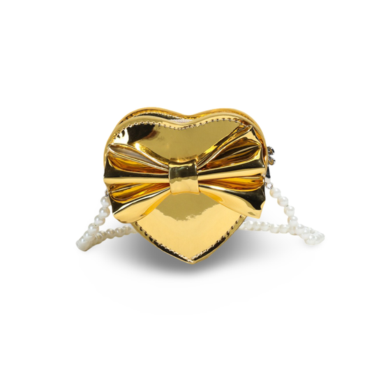Sweet Bow Heart Mini Bag (Gold)