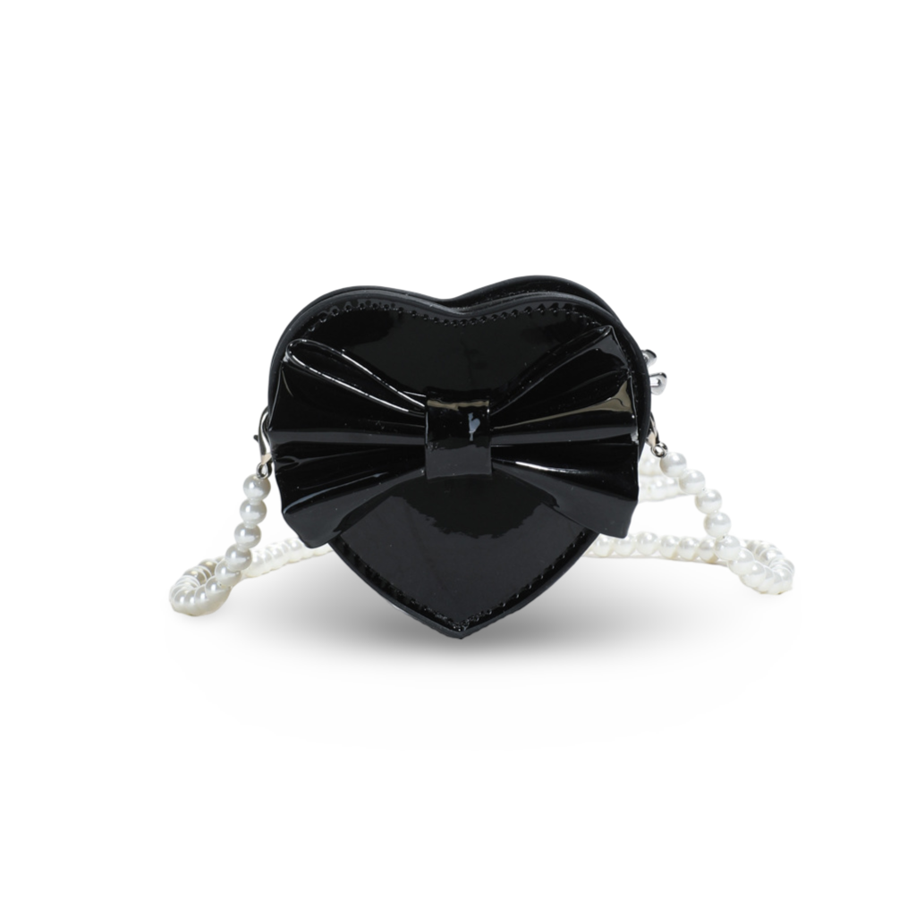 Sweet Bow Heart Mini Bag (Black)