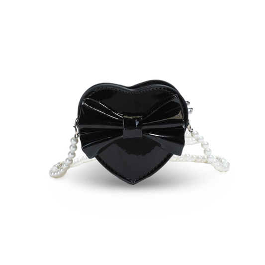 Sweet Bow Heart Mini Bag (Black)