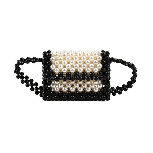 Chic Pearl Mini Crossbody Bag (Black)