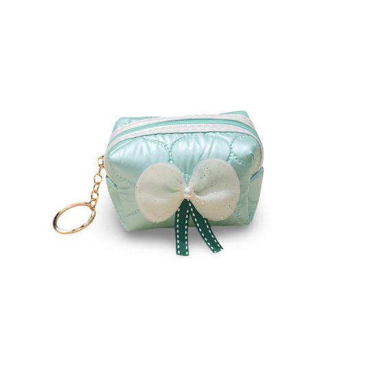 Bow Mini Purse with Key Ring (Aquamarine)