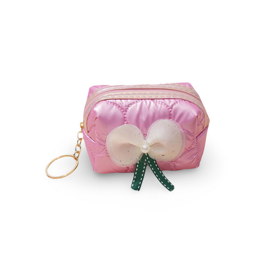 Bow Mini Purse with Key Ring (Hot Pink)