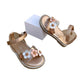 Girls Floral Sandals in Gold