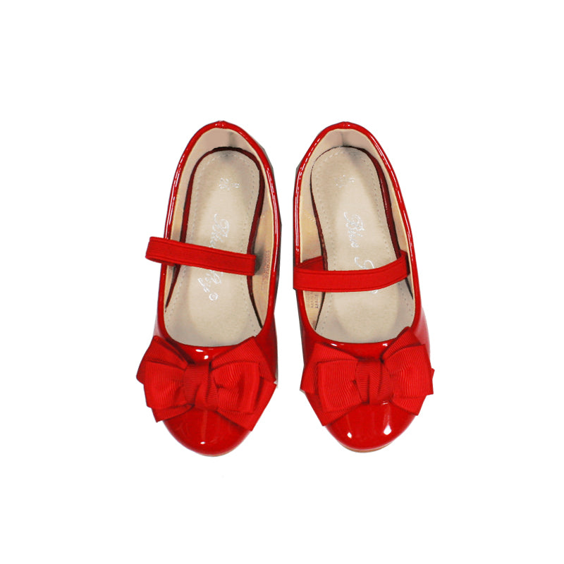 Girls red shop flat shoes