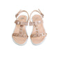 Girls T-Bar Beads Sandals in Gold