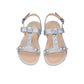 T-Bar Beads Sandals in Silver