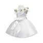 Colorful Flower Dress in White